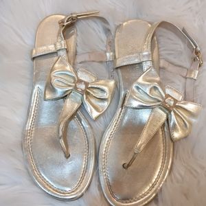 Kate Spade Gold Bow Flip flops